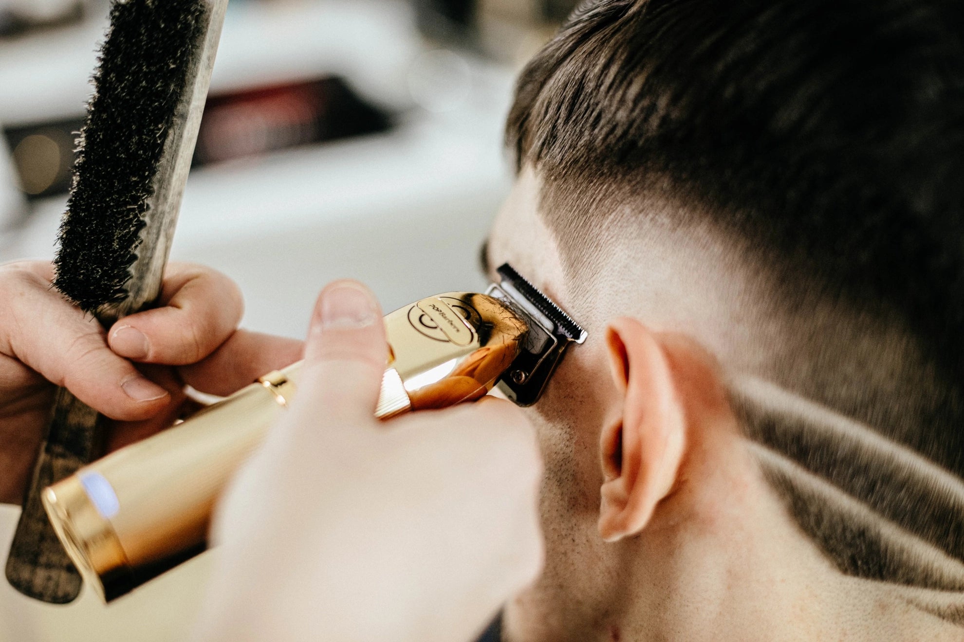 Masina de contur - POP BARBERS Skeleton - 7.200 RPM - Gold