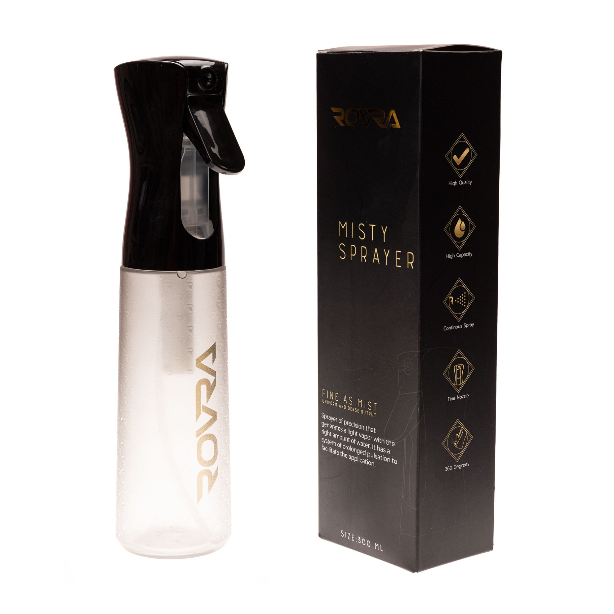 Pulverizator frizerie - ROVRA - 300 ml - negru