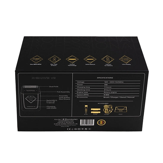 Masina de ras shaver ROVRA X-SHAVE V2 - 8800 RPM - fara fir