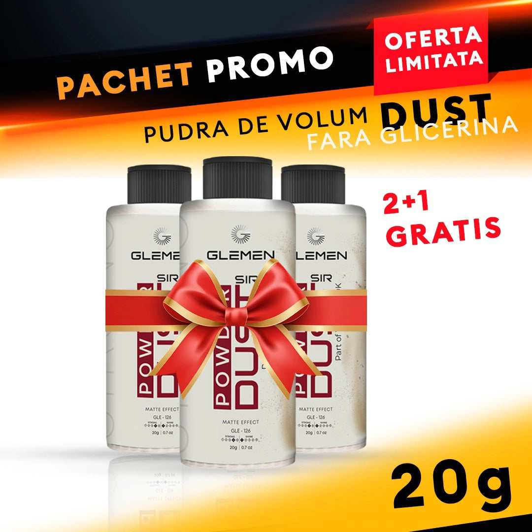 Pachet promo - GLEMEN Dust - Pudra de volum - 2+1 GRATIS