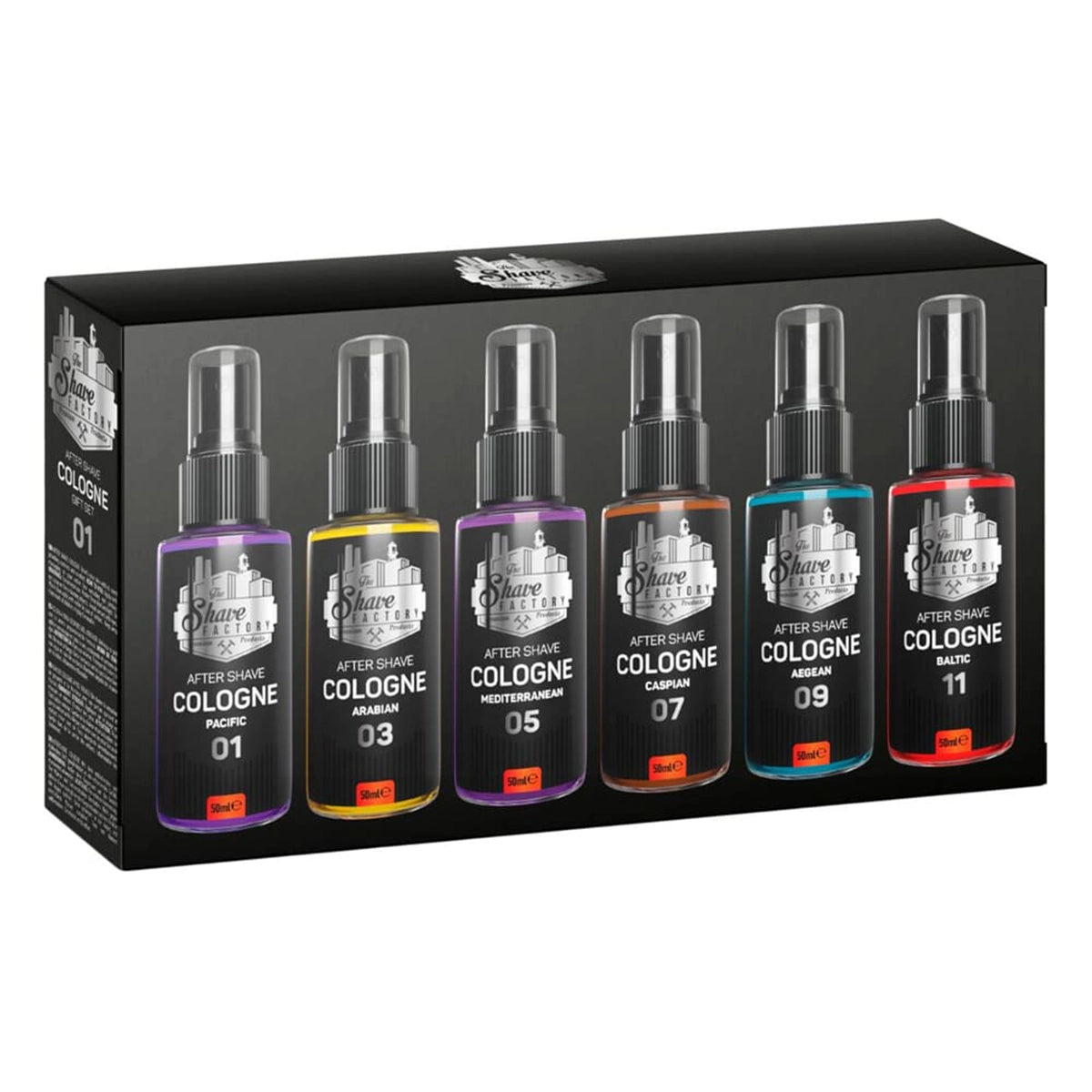 Set Cadou Premium - SHAVE FACTORY - 6x After Shave 50 ml - silver