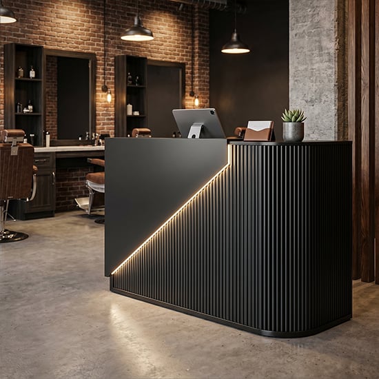 Receptie pentru Frizerie / Barber Shop - MENOSER - Verona - MSR-P 003 - black - cu led