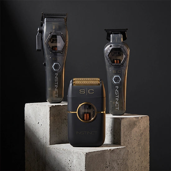Set STYELCRAFT INSTINCT - Metal Edition - Masina de tuns + Masina de contur - fara fir + Shaver Negru GRATIS