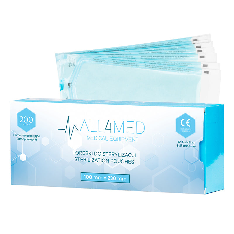 Pungi sterilizare All4med 100mm x 230mm 200buc