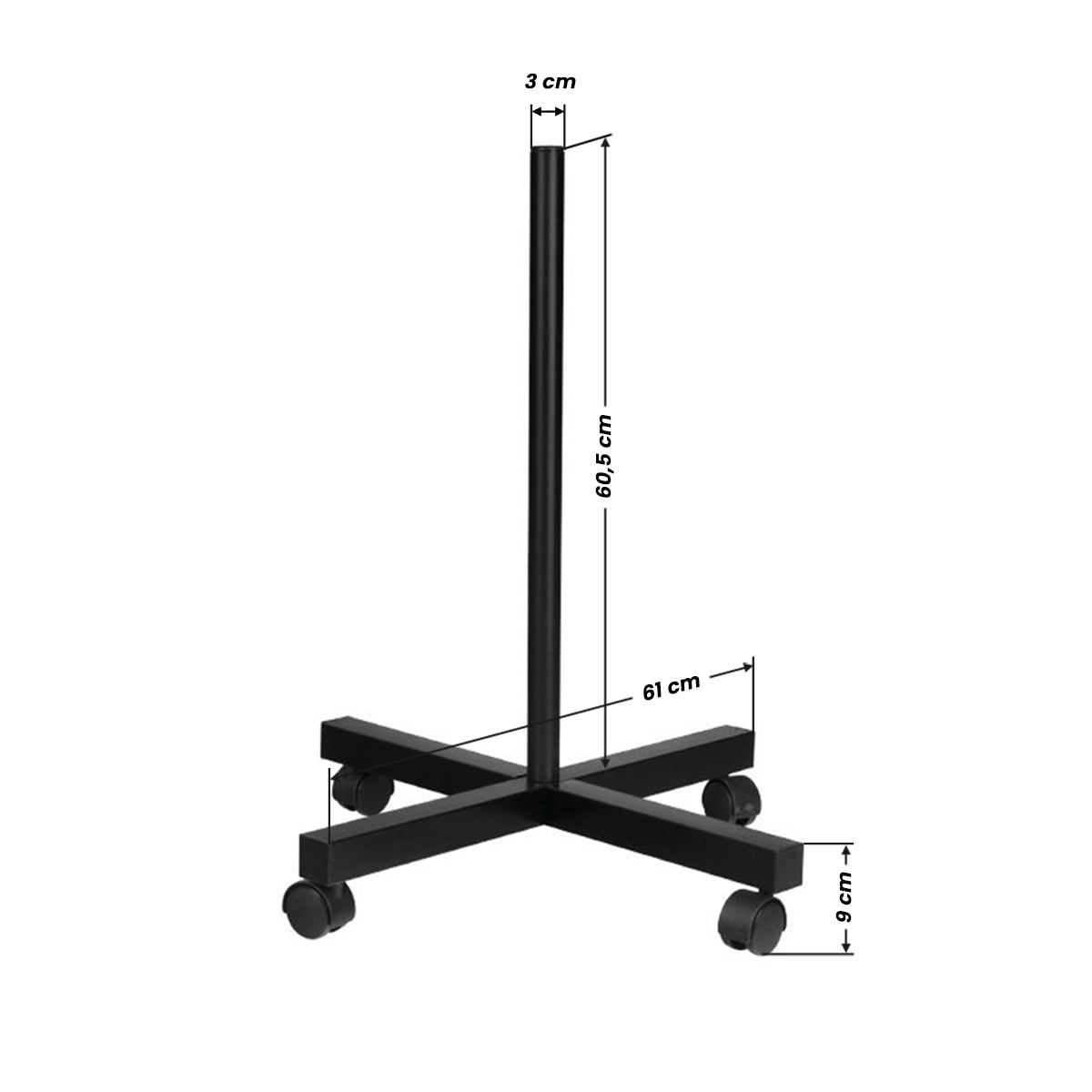 Lampa cosmetica cu lupa S4 + baza cu roti negru