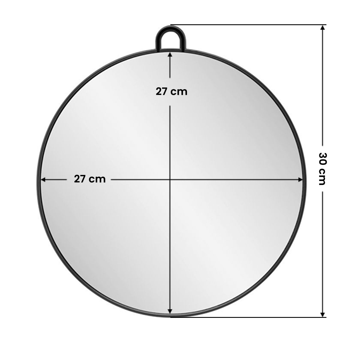 Oglindă Coafor Rotundă Q-29 NEAGRĂ