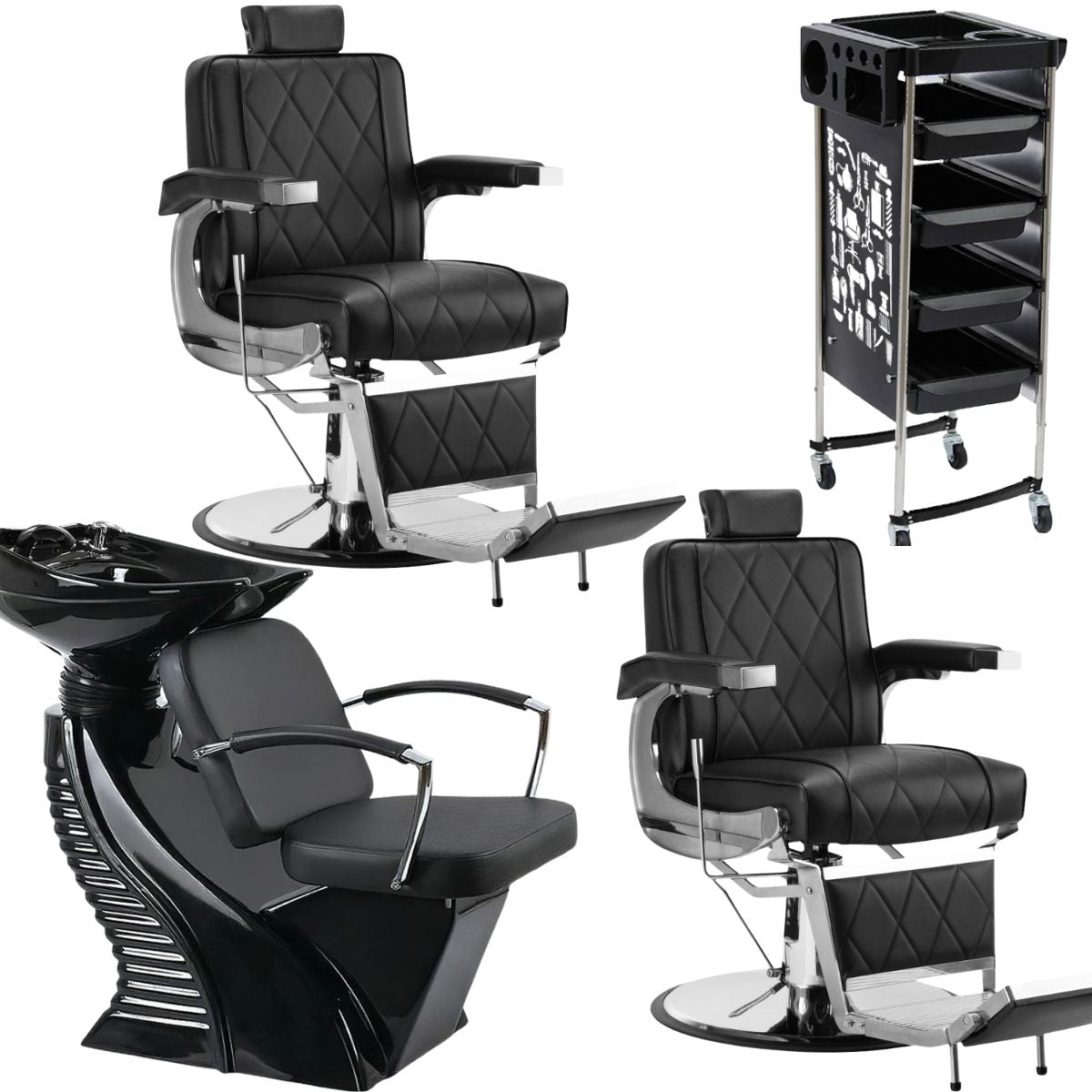 Kit frizerie scafa + 2x scaun + ucenic B101