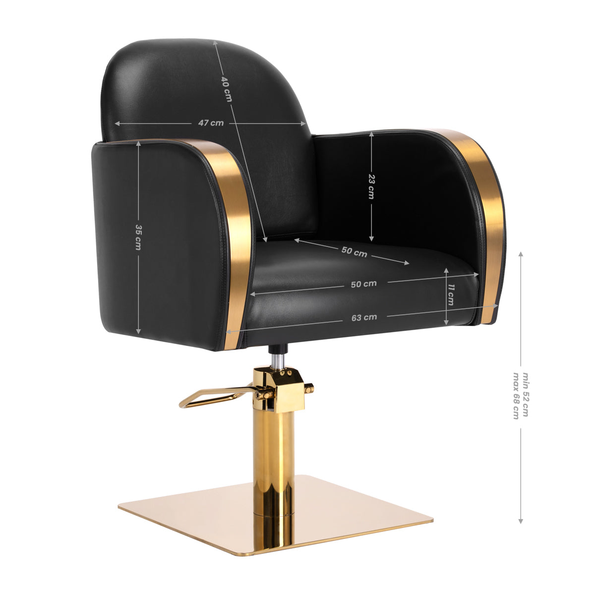 Set coafor scafa + 2x scaun Gabbiano Malaga Gold Black