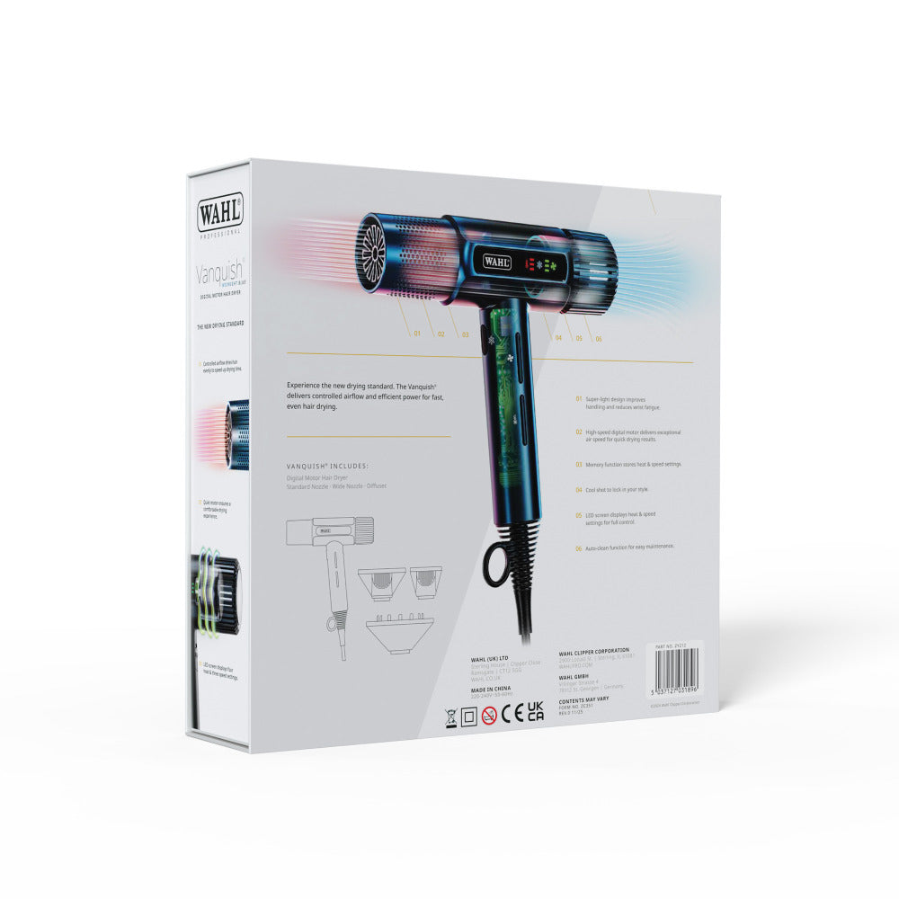 Uscător de Păr Profesional Wahl Vanquish Digital, Culoare: Black