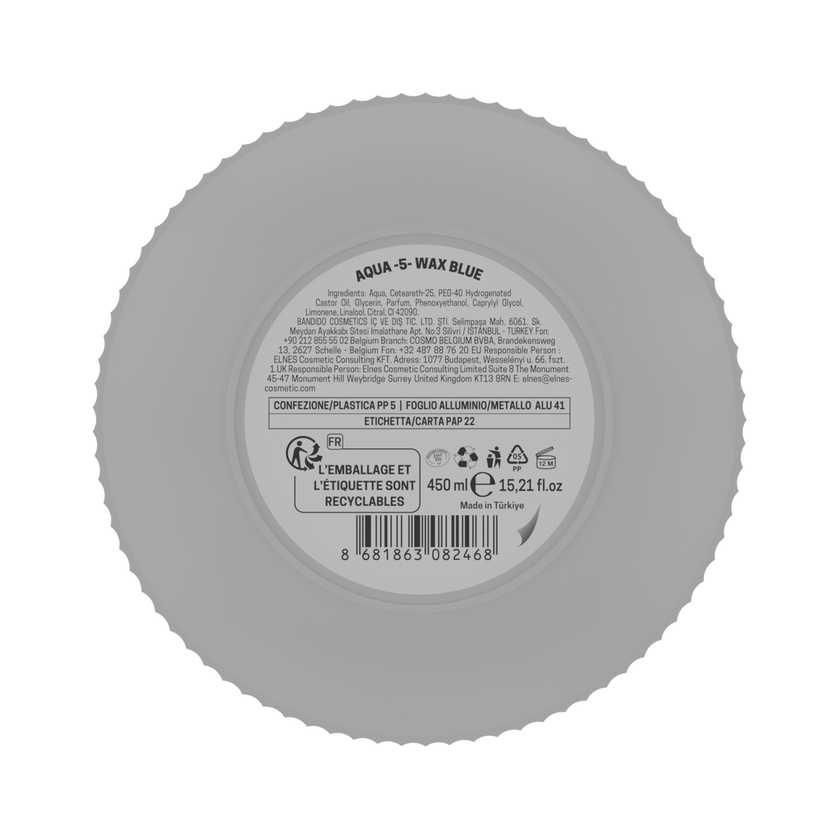 Ceară de păr Bandido Aqua 5 Wax Blue, fixare 6/10 și luciu 9/10, 450 ml
