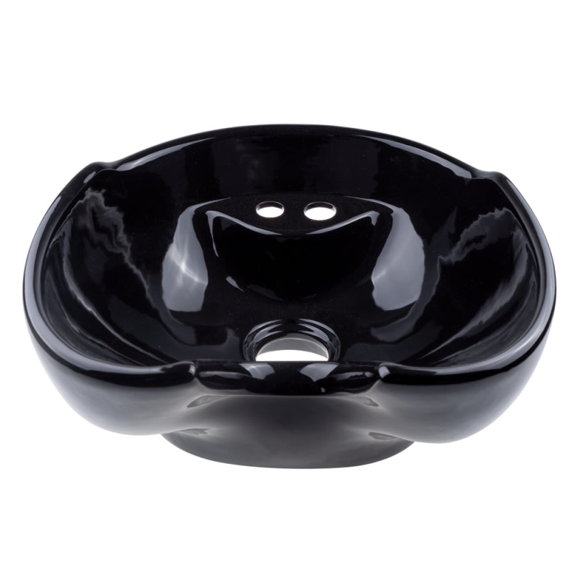Chiuveta scafa coafor din ceramica, negru, adancime 22 cm
