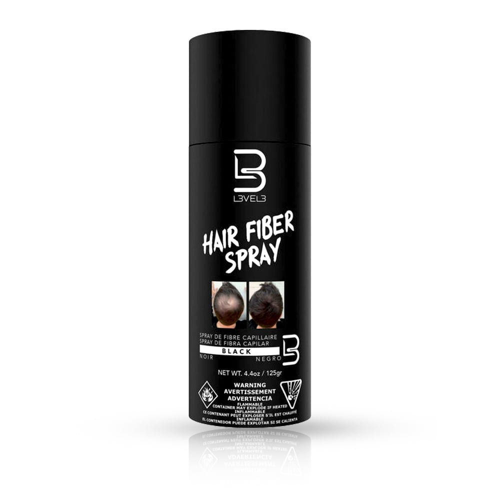 Spray fiber L3VEL3 pentru părul rar, nuanța negru, 125 g