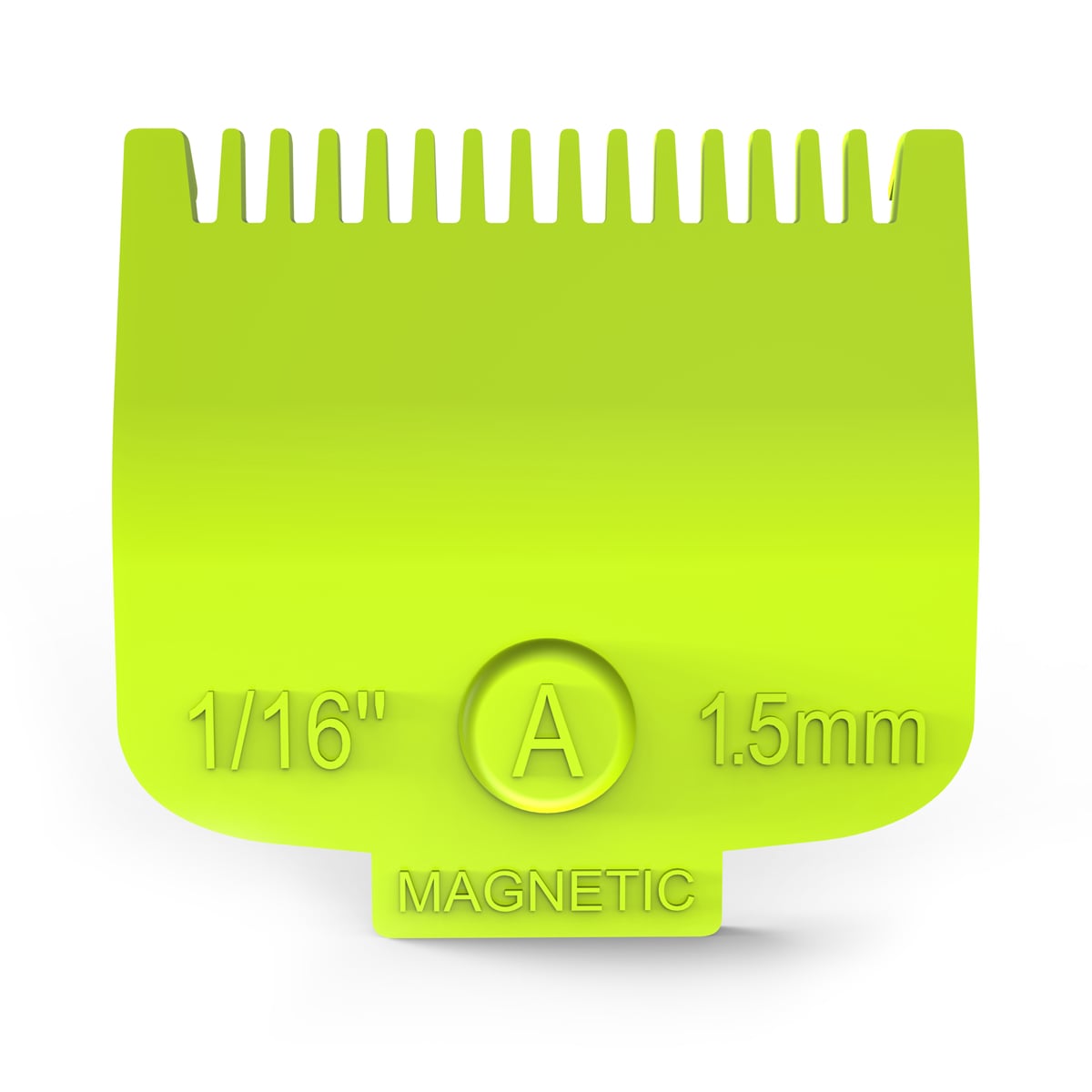 Gratar intermediar ROVRA de 1,5 mm, verde neon, cu prindere magnetică pentru mașina de tuns