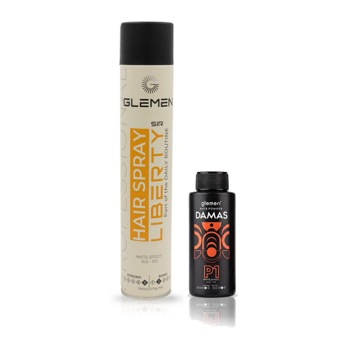 Pachet Glemen – fixativ Liberty 750 ml și pudră de volum Damas