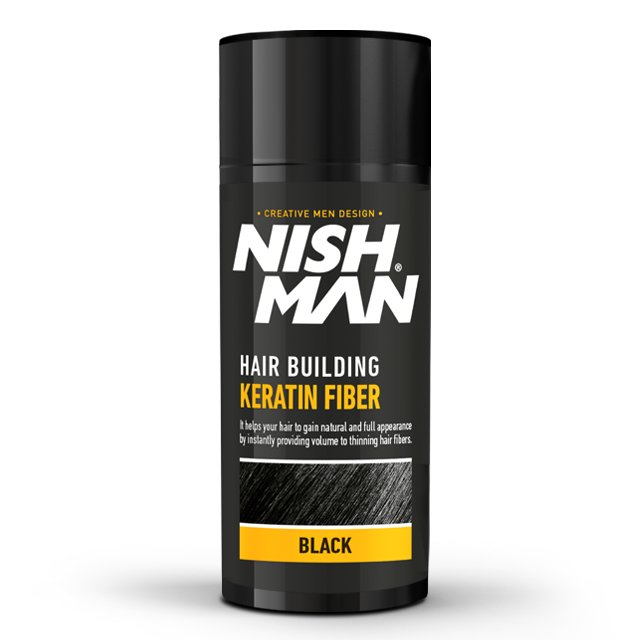 Pudra fiber - NISH MAN - pentru parul rar - Negru