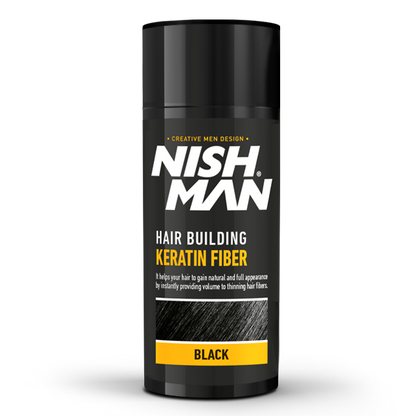 Pudra fiber - NISH MAN - pentru parul rar - Negru