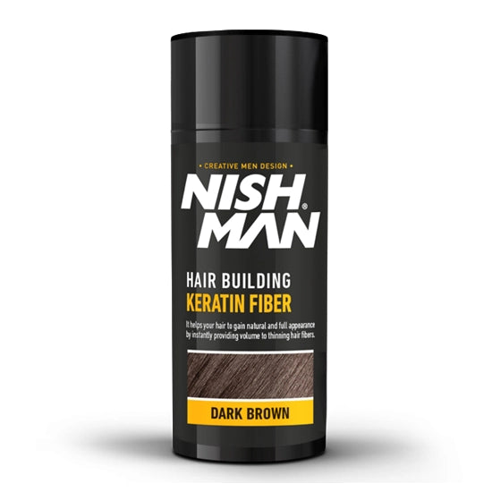 Pudra fiber - NISH MAN - pentru parul rar - Saten inchis