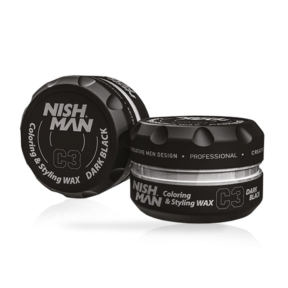 C3 - NISH MAN Ceara de par colorata - Negru - 100 ml