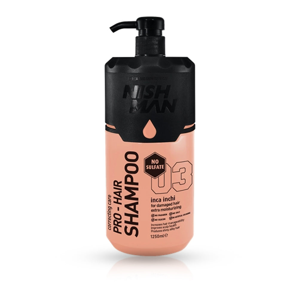 Sampon - NISH MAN - pentru par deteriorat fara sulfati - 1250 ml