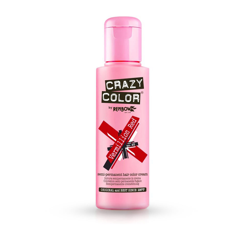 Vopsea semi-permanenta VERMILION RED - CRAZY COLOR -  no.40 - 100 ml