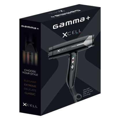 Uscator de par - GAMMA+  XCELL - 110.000 RPM - Negru