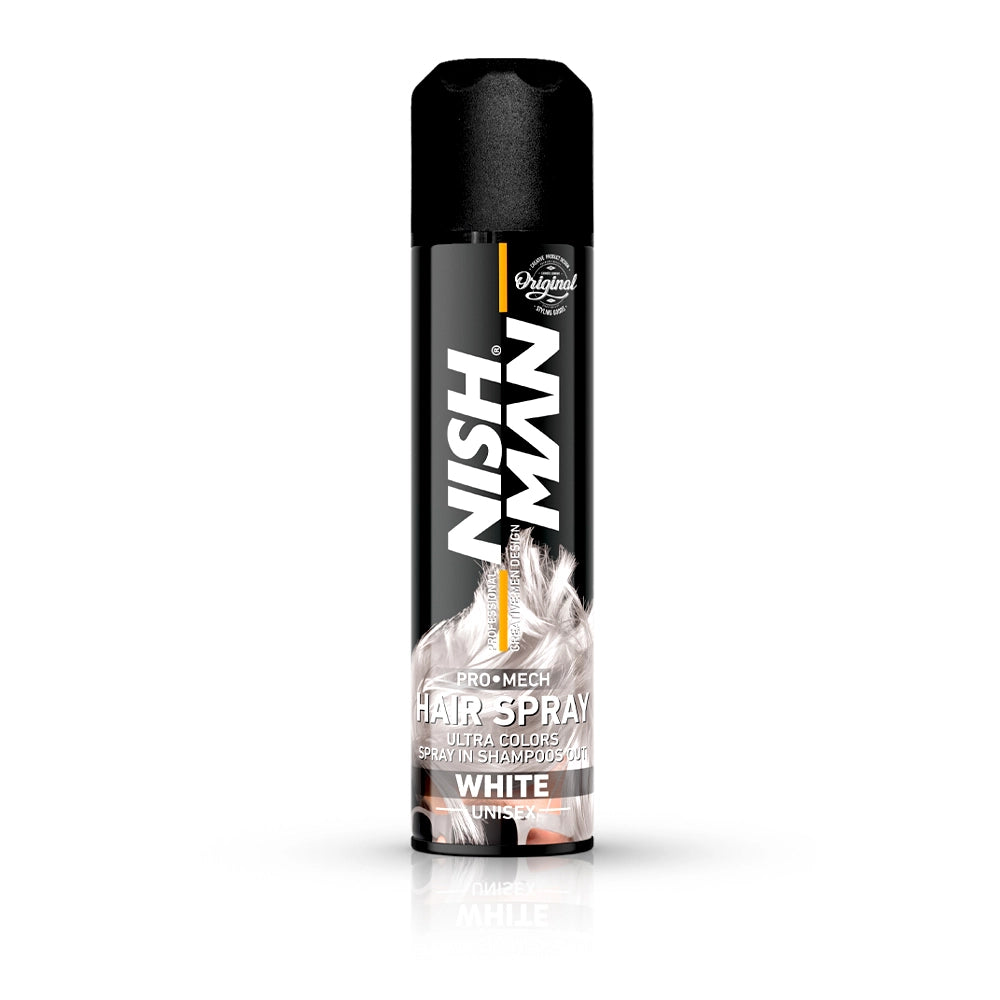 Spray de par colorat NISH MAN - 150 ml - Alb