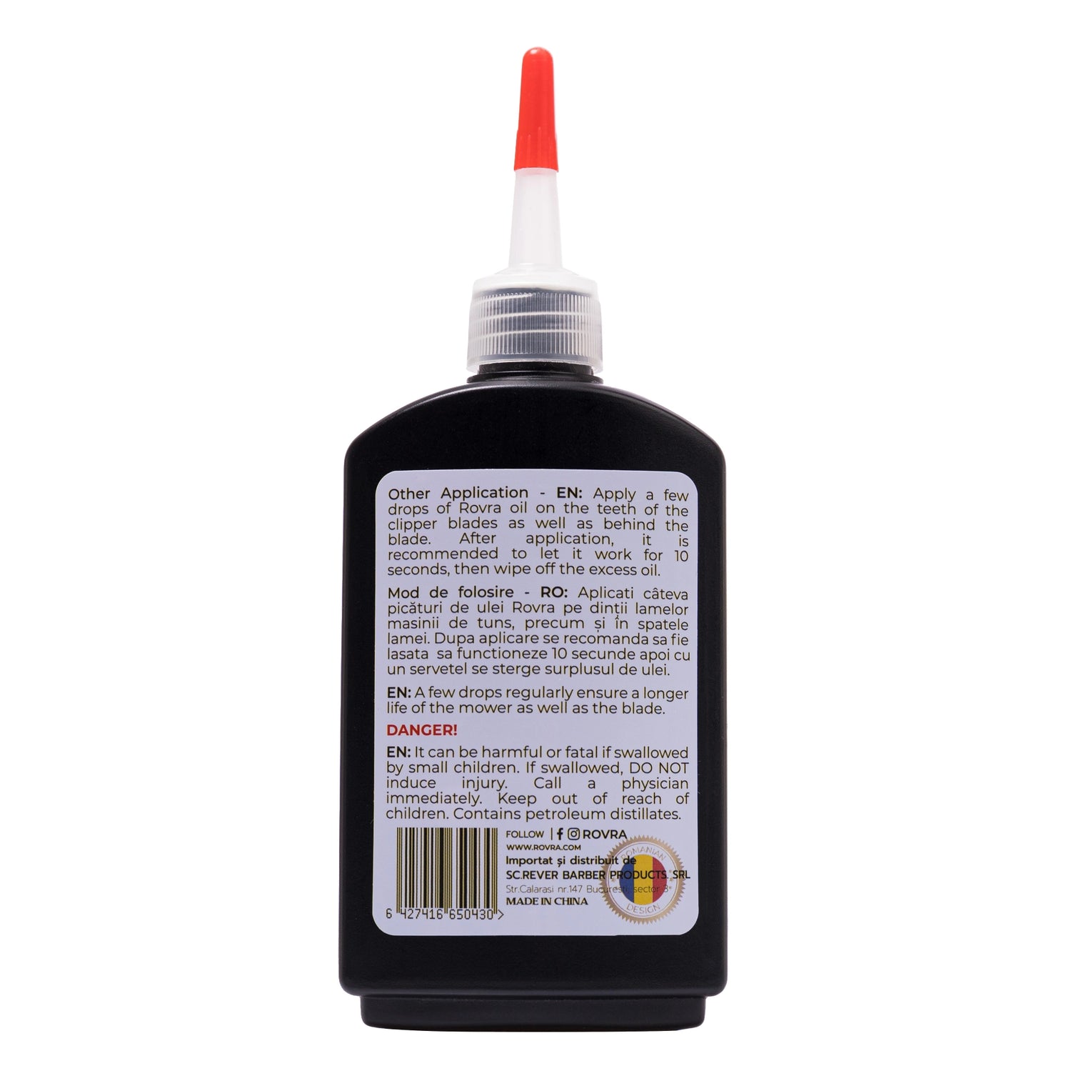 Ulei ROVRA pentru ungerea mașinilor de tuns - 120 ml