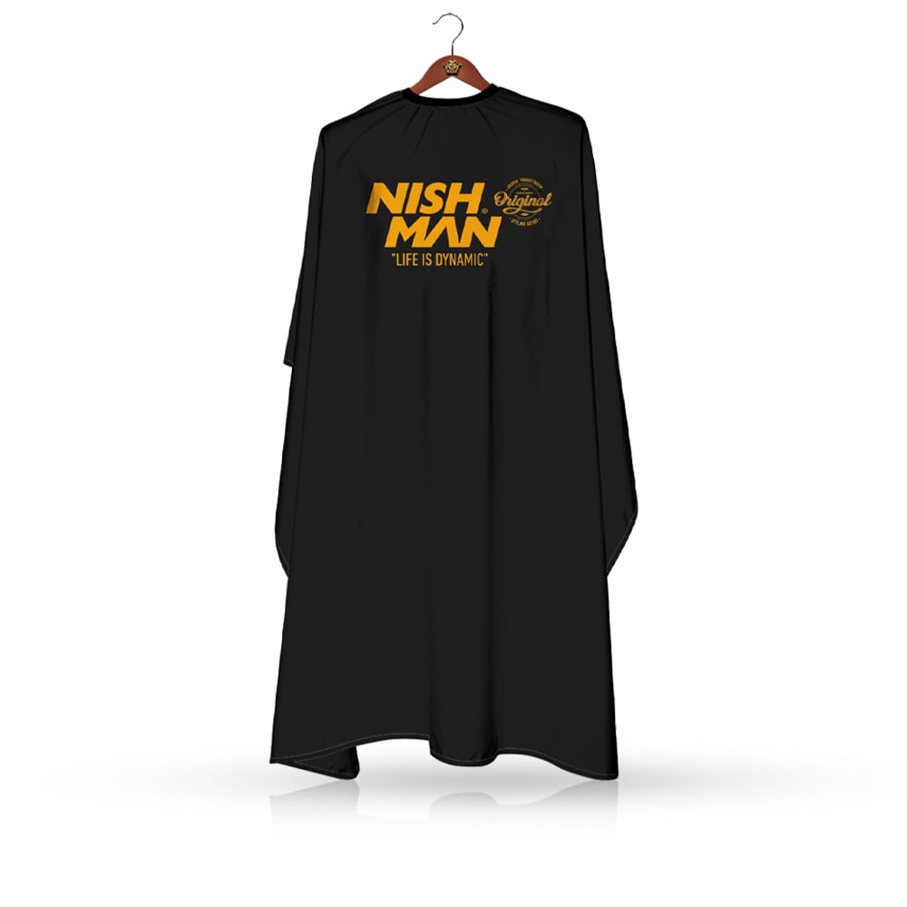 Pelerina frizerie/coafor  - NISH MAN - Neagra