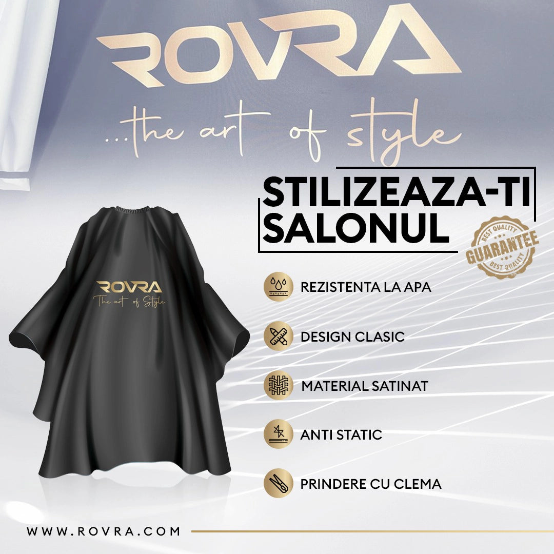 Pelerina coafor/frizerie ROVRA - Neagra