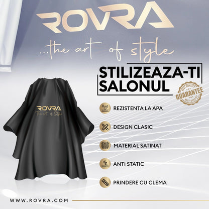 Pelerina coafor/frizerie ROVRA - Neagra