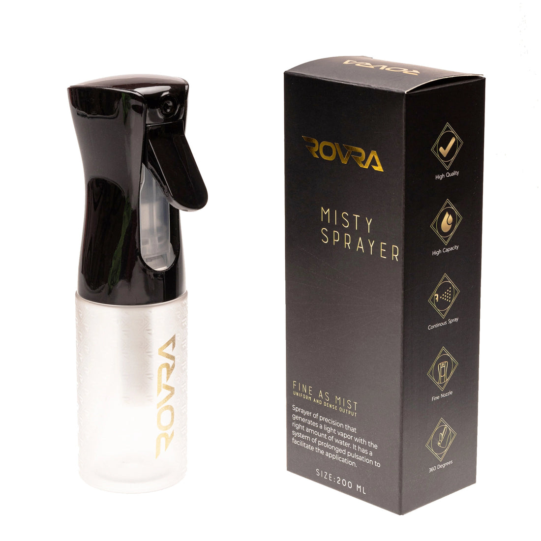 Pulverizator frizerie - ROVRA - 200 ml - negru