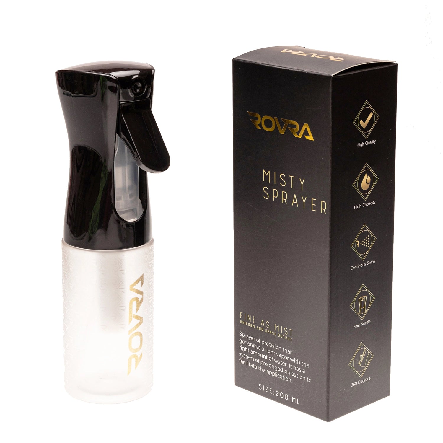 Pulverizator frizerie - ROVRA - 200 ml - negru
