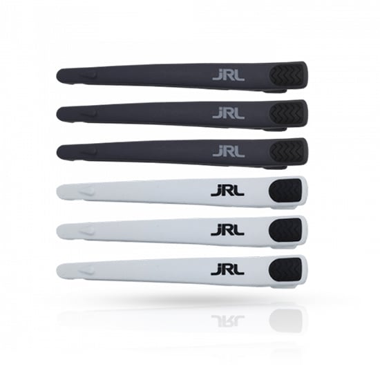 Clipsuri JRL- frizerie/coafor din carbon - 6 buc - Gri/Alb