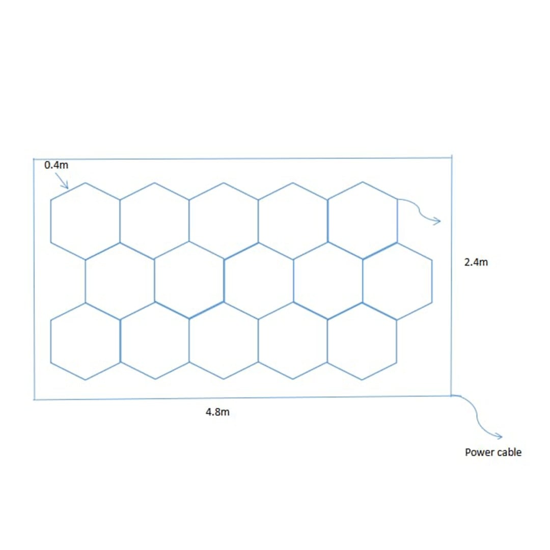 Sistem lumini led hexagonale - tip fagure - 4.84 x 2.43 m