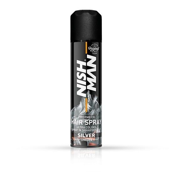 Spray pentru colorarea parului - NISH MAN - Silver -  150 ml
