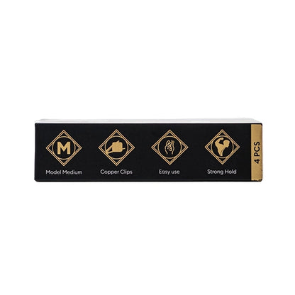 Clipsuri de par - ROVRA - set 4 bucati - Gold Mat