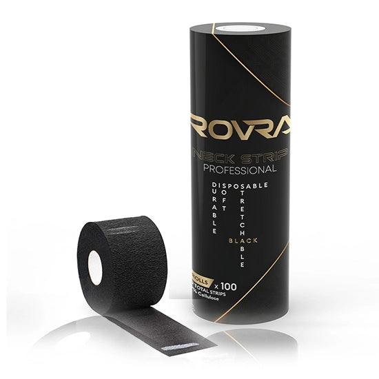 Gulere de hartie Rovra pentru frizerie - set 5 role - Negre