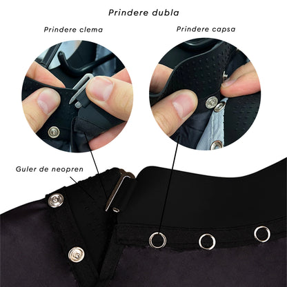 Pelerina guler neopren - coafor/frizerie ROVRA - Neagra R