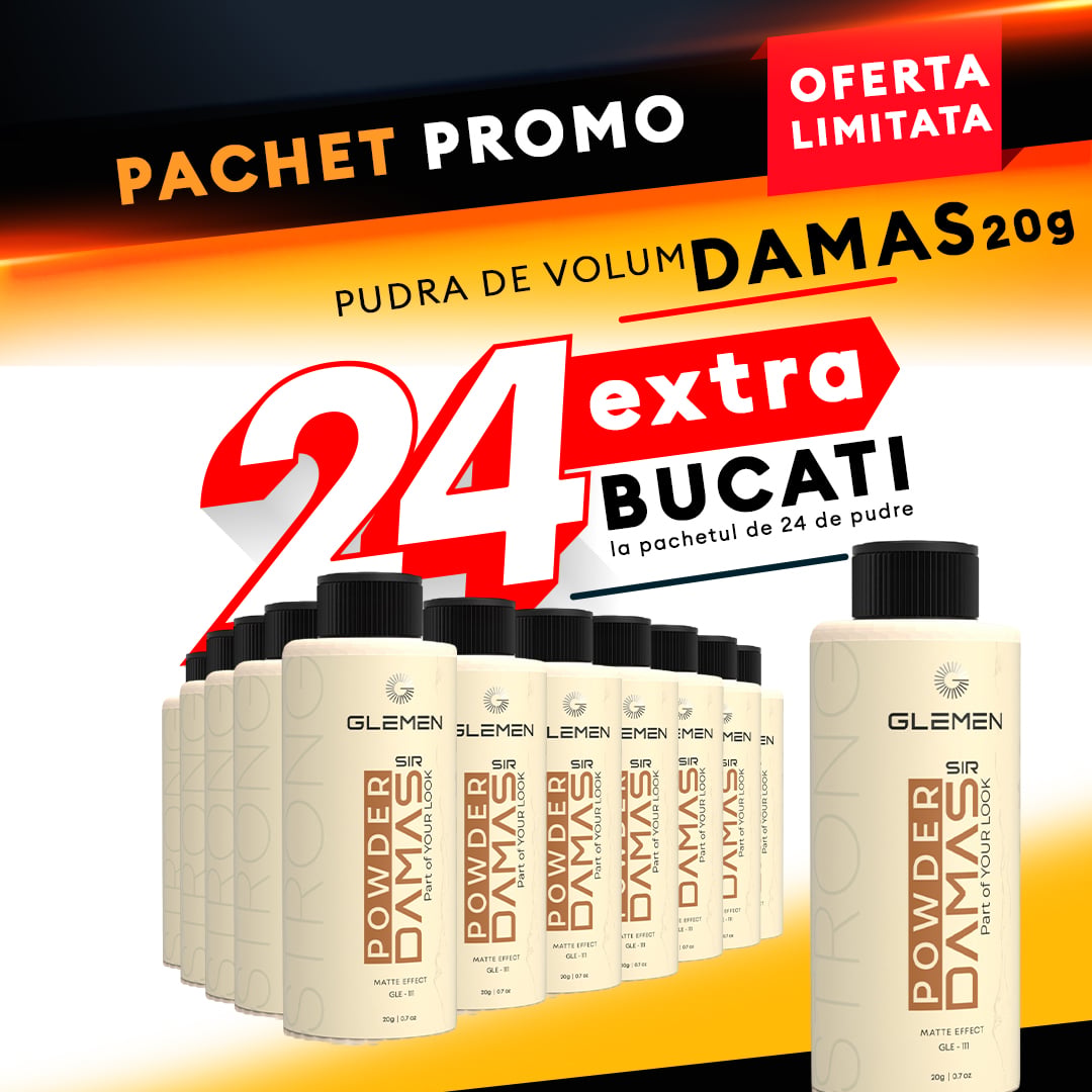 Pachet promo - GLEMEN - Pudra de volum - Damas - 24 + 24 GRATIS