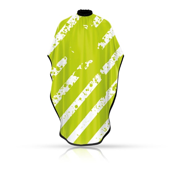 Pelerina coafor/frizerie - ROVRA - Splash - Alb/Verde