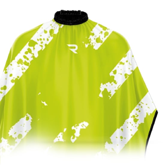 Pelerina coafor/frizerie - ROVRA - Splash - Alb/Verde