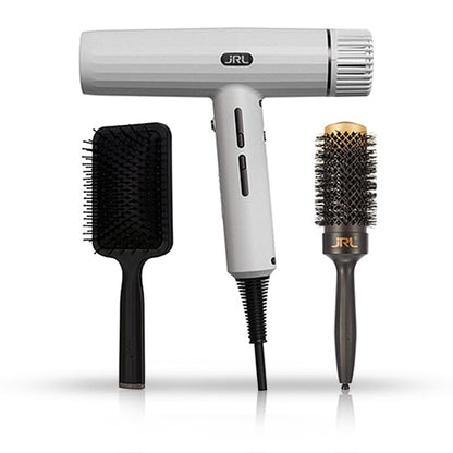 Set Uscator de par - JRL FORTE PRO - Alb - FP2020H + Perie de coafat + Perie pentru par