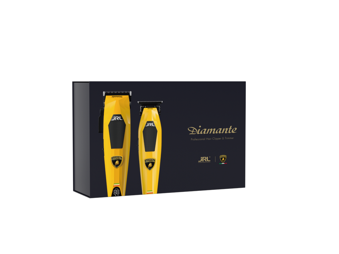 Set JRL Profesional -Lamborghini Diamante - Masina de tuns 2025C + Masina de contur 2025T - Yellow - fara fir