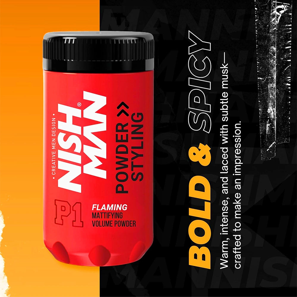 Pudra de volum - NISH MAN - FLAMING - 20 gr
