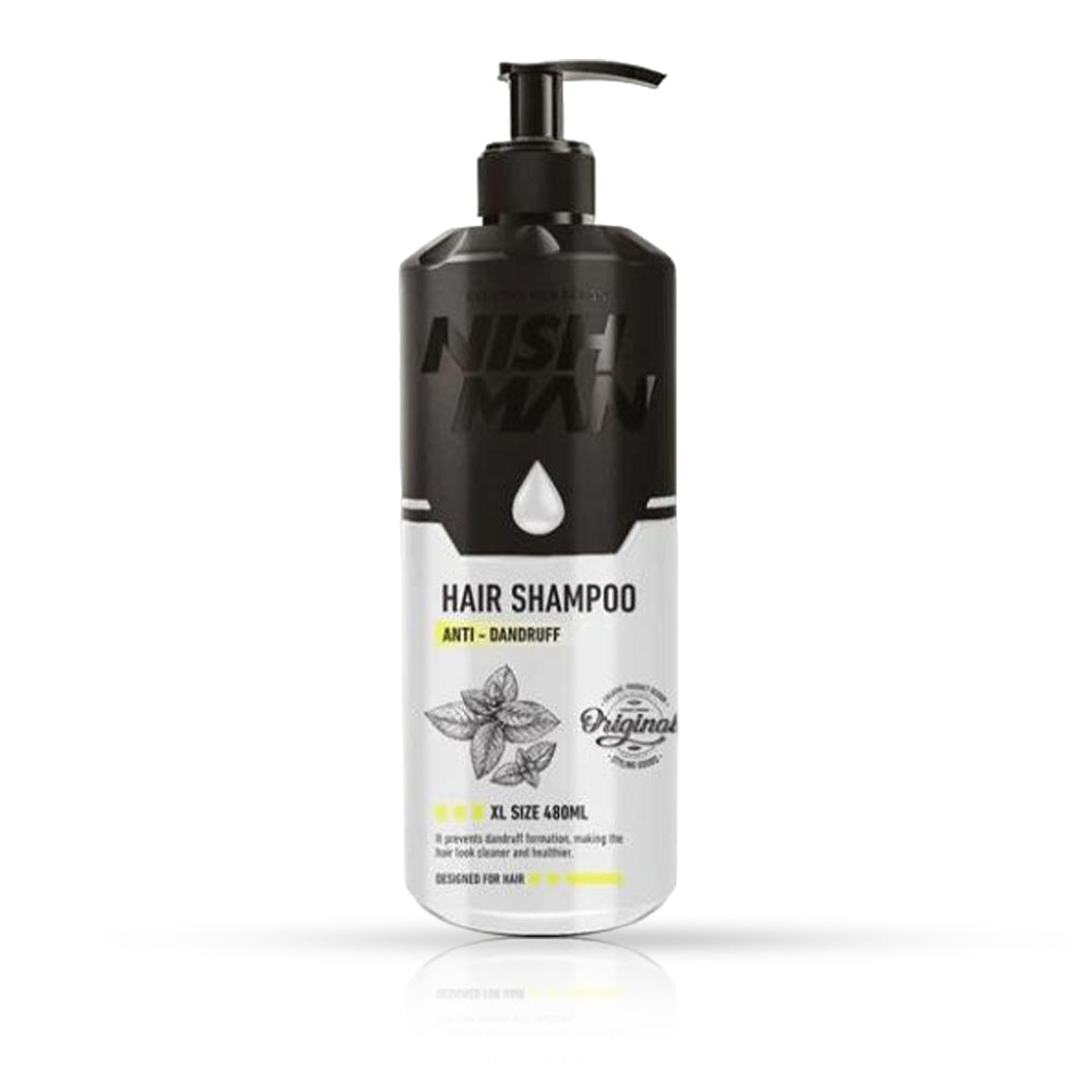 Sampon - NISH MAN - anti matreata - pentru par -  480 ml