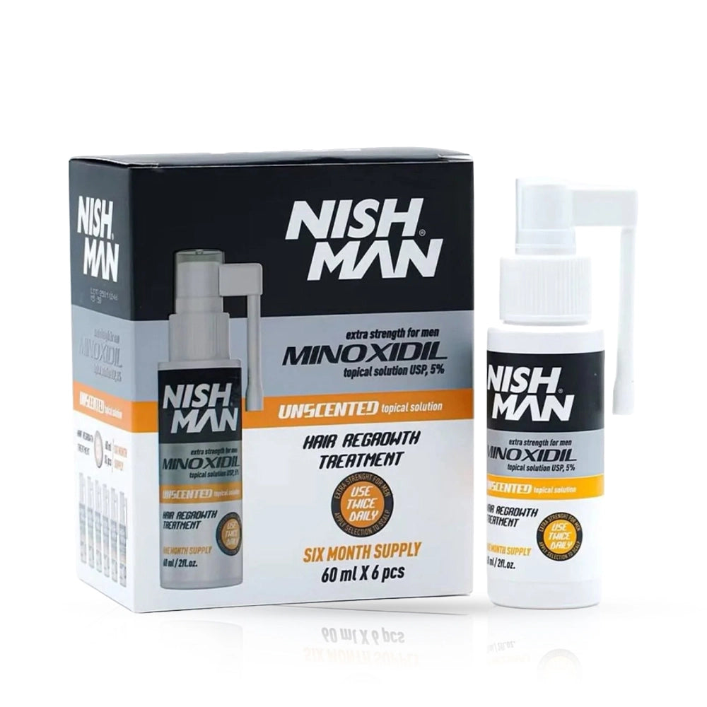 Tratament crestere par - NISH MAN - Minoxidil x 6 Buc. - 60 ml