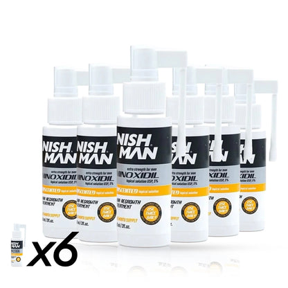 Tratament crestere par - NISH MAN - Minoxidil x 6 Buc. - 60 ml
