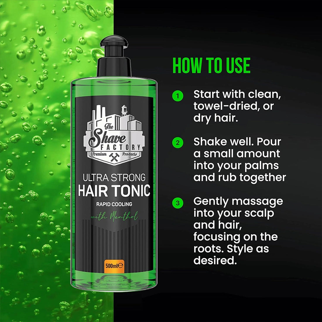 Hair tonic pentru par - SHAVE FACTORY - Ultra Strong - 500 ml