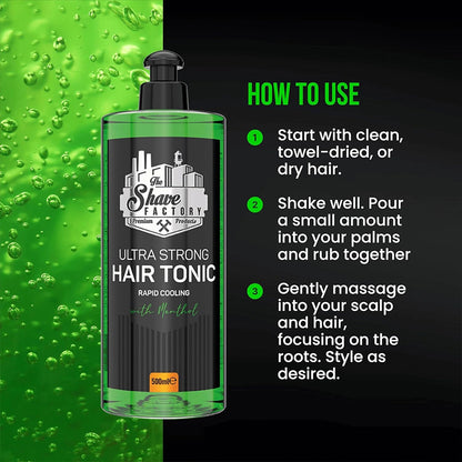 Hair tonic pentru par - SHAVE FACTORY - Ultra Strong - 500 ml