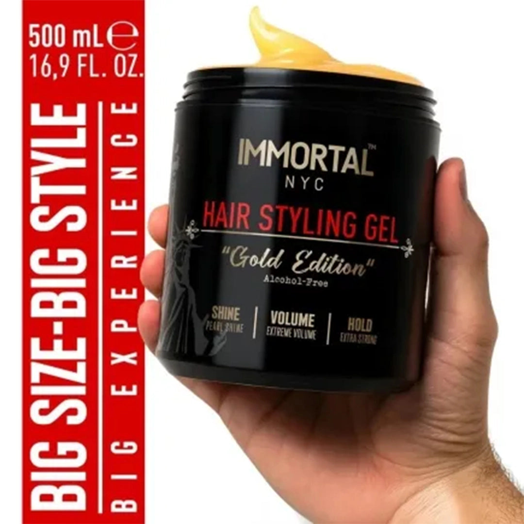 Gel de par - IMMORTAL - Gold Edition  - Fara alcool - 500 ml